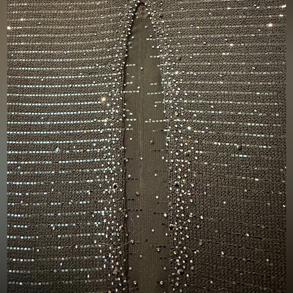 NWT Elegant St. John Sleeveless Black Sequin/Mesh Evening Dress, Size 6 - Picture 5 of 12